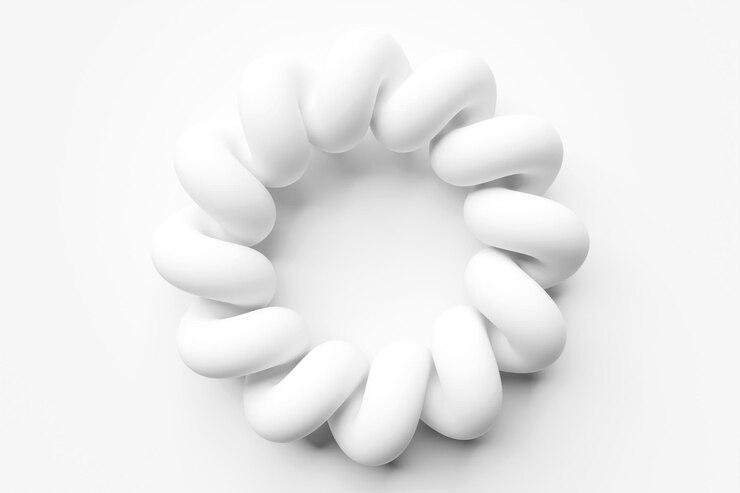 Foto ilustración 3d de un toro blanco celda fantástica formas geométricas simples