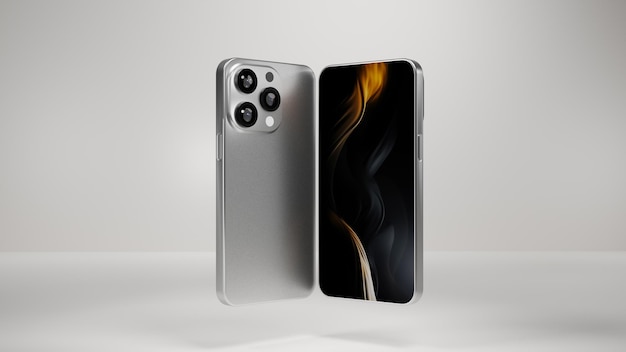 Ilustración 3D de trabajo de teléfono inteligente con fondo blanco