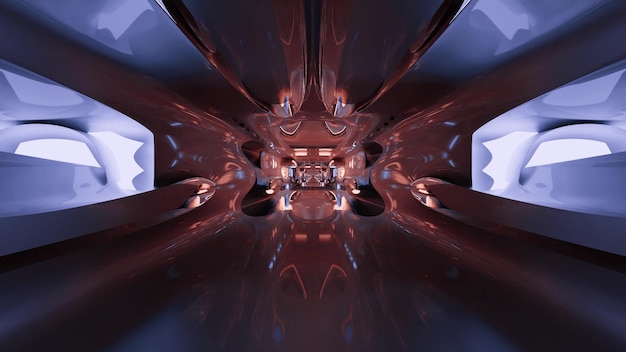 Foto ilustración 3d del túnel brillante de ciencia ficción 4k uhd