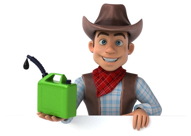 Ilustración 3D de vaquero divertido