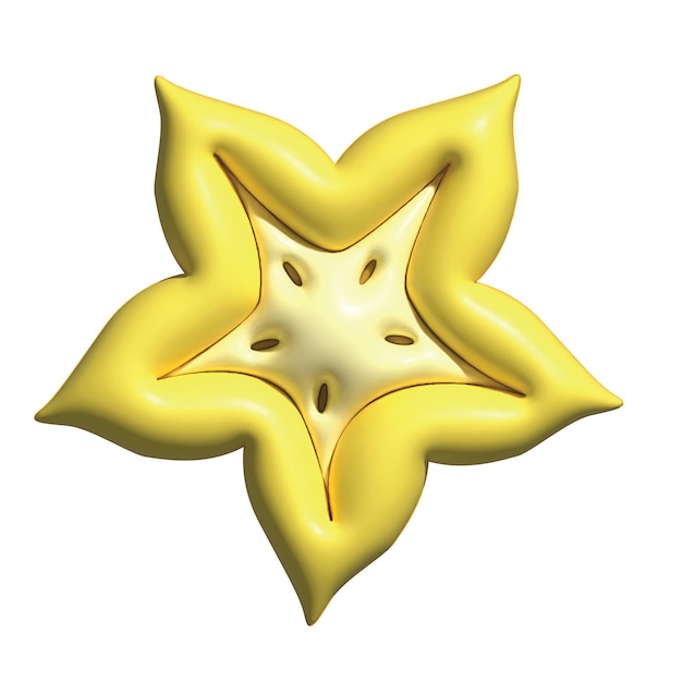 Foto ilustración 3d del vector de la fruta de las estrellas