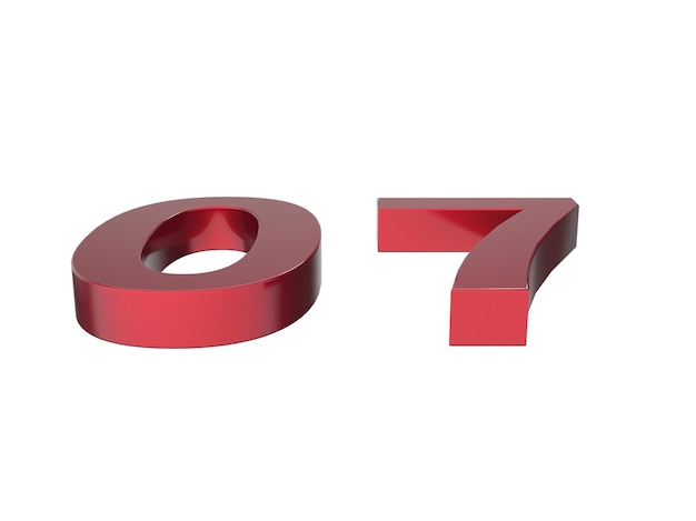 Ilustración 3d de venta de números rojos