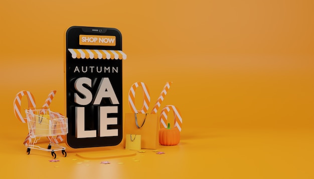 Ilustración 3d de venta de temporada