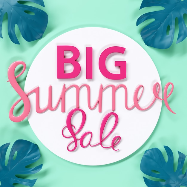Ilustración 3D de venta de verano