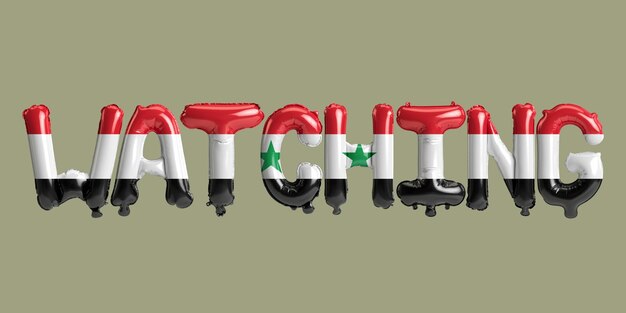 Ilustración 3d de ver una carta sobre el terremoto en siria con el color de la bandera aislado en el fondo