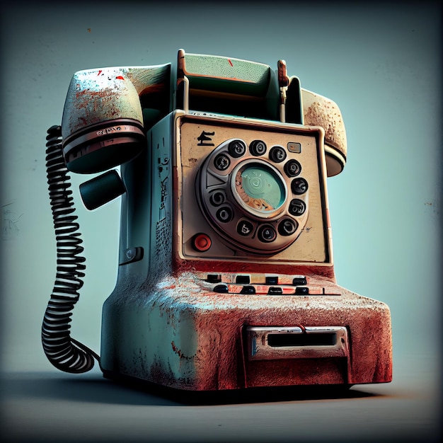 Ilustración 3d de un viejo ai generador de teléfono