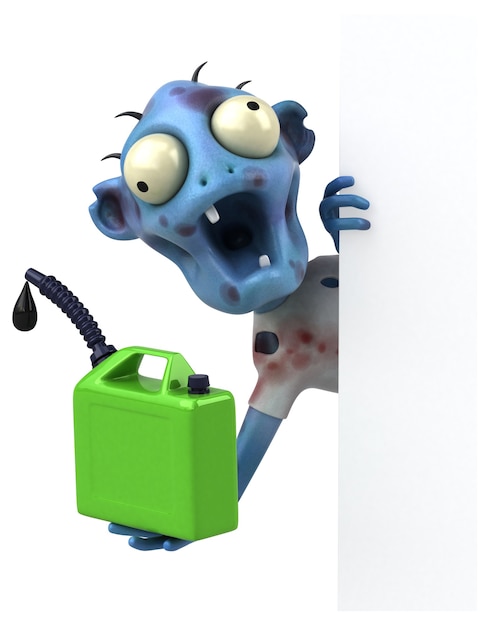 Ilustración 3D de zombie divertido