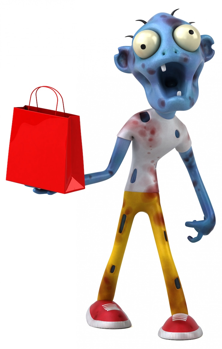 Foto ilustración 3d de zombies divertidos