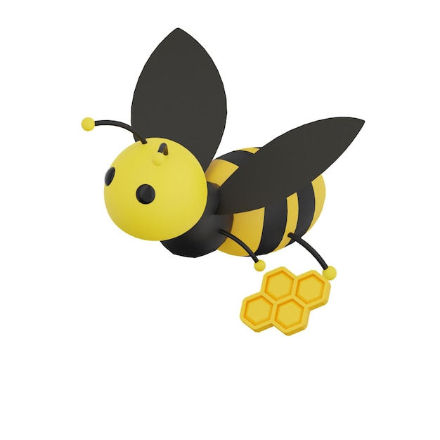 Ilustración de abeja 3D