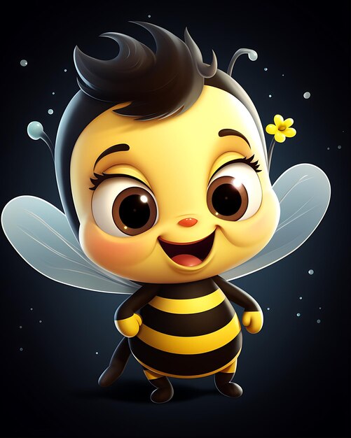 Ilustración de una abeja de dibujos animados