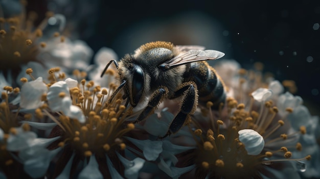 Ilustración de abejas vistas de cerca