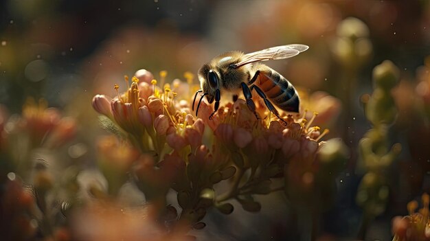 Ilustración de abejas vistas de cerca