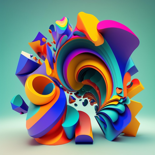 Ilustración abstracta 3D brillante