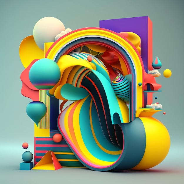 Ilustración abstracta 3D brillante