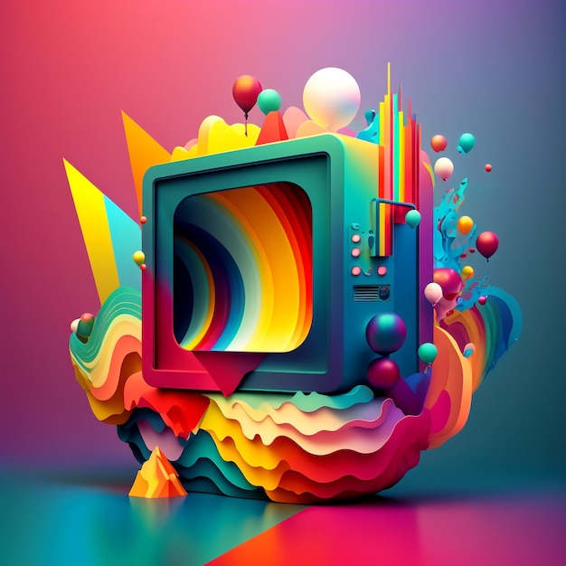 Ilustración abstracta 3D brillante