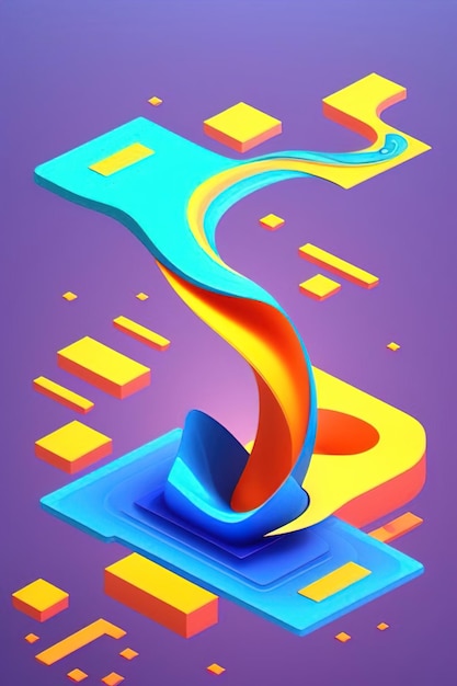 Ilustración abstracta 3d Diseño isométrico