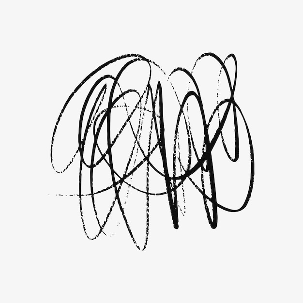 Ilustración abstracta de arte garabateado en negro