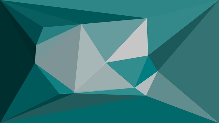 Foto una ilustración abstracta azul y verde de un diseño geométrico.