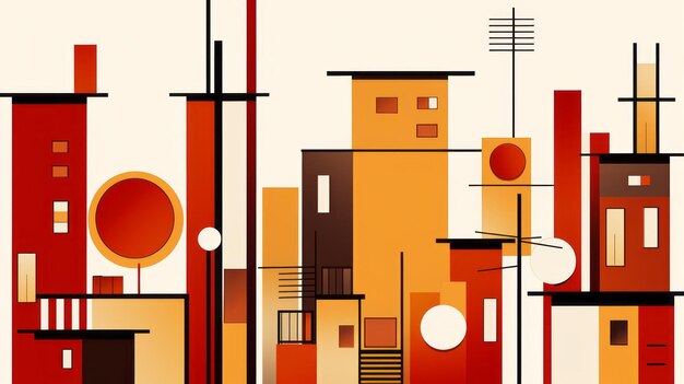 una ilustración abstracta de una ciudad con muchos edificios