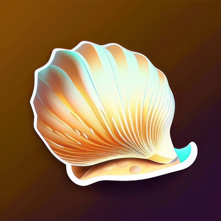 Foto ilustración abstracta de una concha marina de colores vibrantes