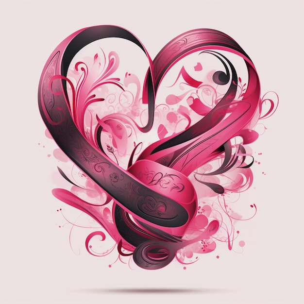 Ilustración abstracta de un corazón rosa