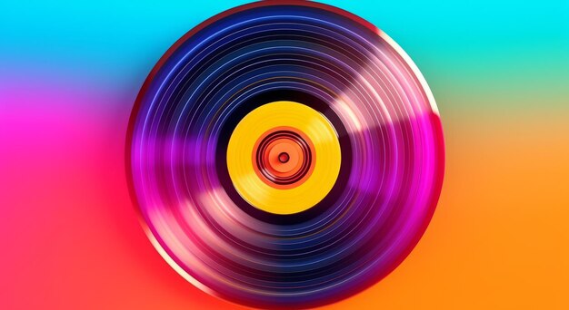 Ilustración abstracta de un disco de vinilo Estilo retro