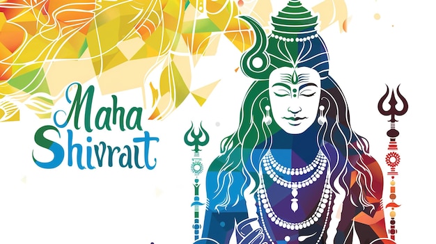 Ilustración abstracta del diseño de tarjetas de felicitación de Shivratri Ilustración vectorial