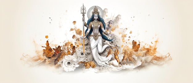 ilustración abstracta de durga puja