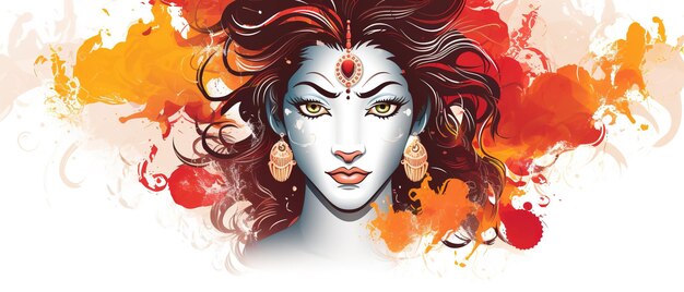 ilustración abstracta de durga puja