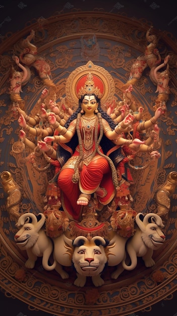 ilustración abstracta de durga puja