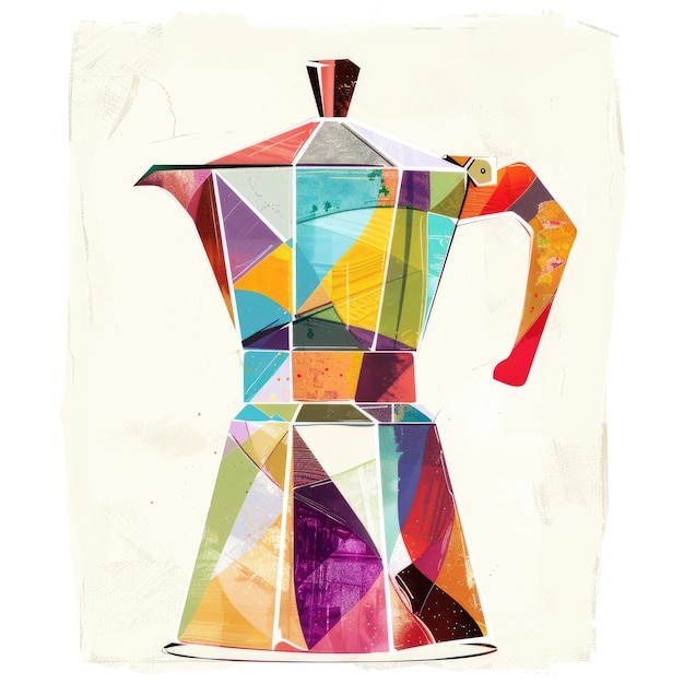 Una ilustración abstracta en el estilo de patchwork colorido