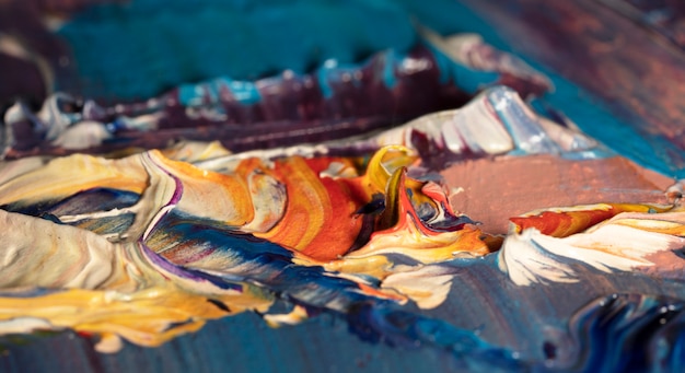 Ilustración abstracta de fragmentos de pintura al óleo