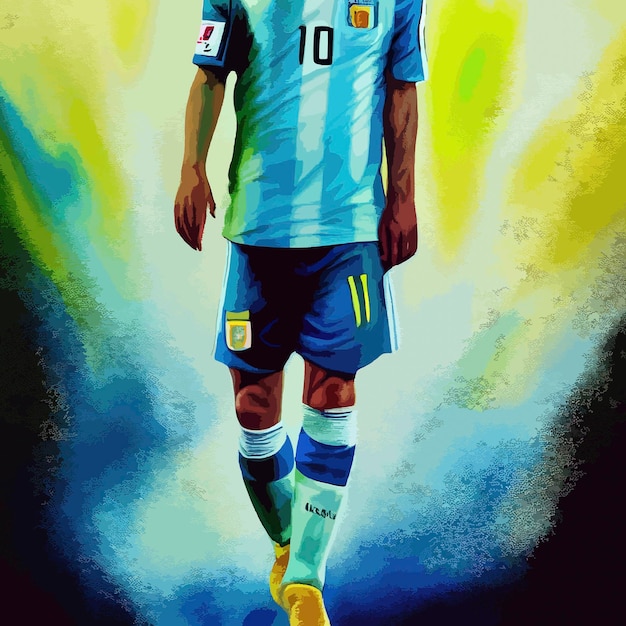 Ilustración abstracta del futbolista argentino