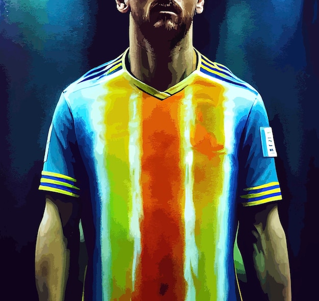 Ilustración abstracta del futbolista argentino