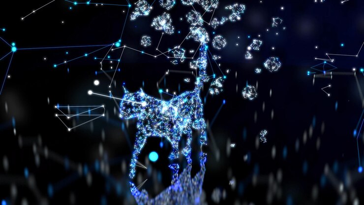Foto ilustración abstracta de un gato caminando