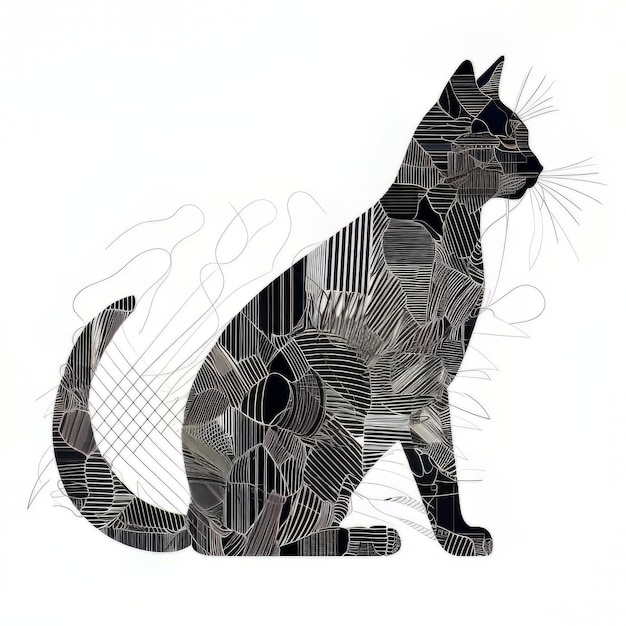 ilustración abstracta del gato