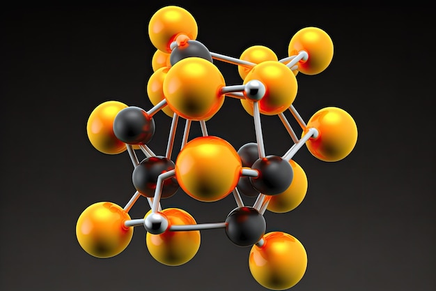 Ilustración abstracta de una molécula de átomo de carbono