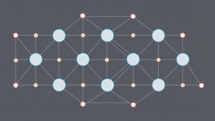 Foto una ilustración abstracta de nodos y líneas interconectados que representan la creación de redes