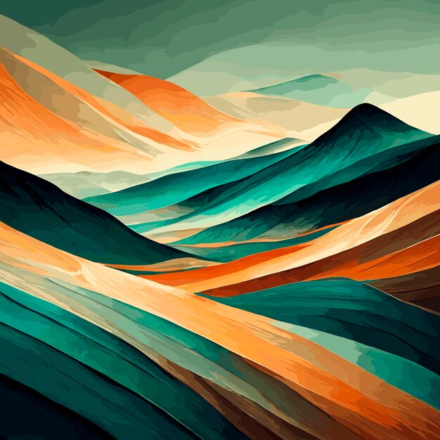 Foto ilustración abstracta del paisaje montañoso