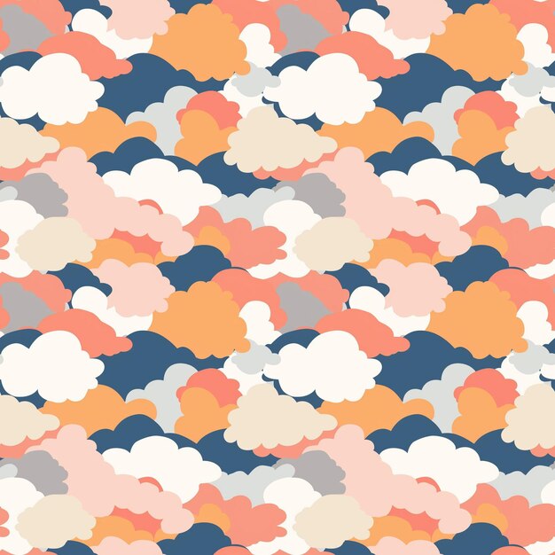 Ilustración abstracta patrón nubes diseño del cielo soñador