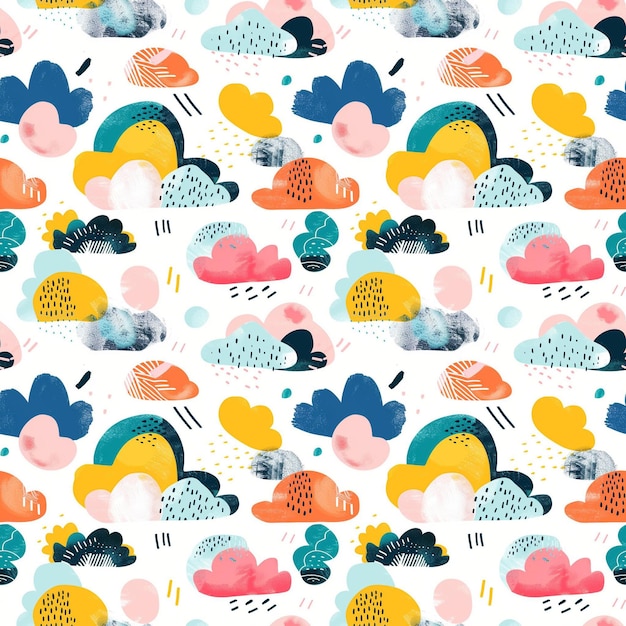 Ilustración abstracta patrón nubes diseño del cielo soñador