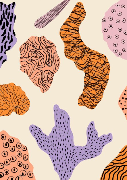 Ilustración abstracta pintada a mano. Fondo de impresión de arte minimalista. Plantilla de póster.