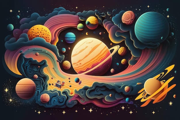 Ilustración abstracta del universo