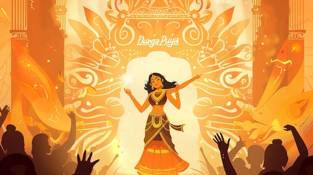 Ilustración abstracta del vector de Durga Puja