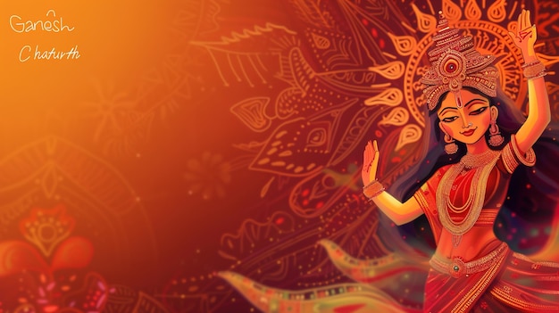 Ilustración abstracta del vector de Durga Puja