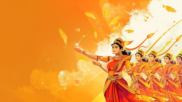Ilustración abstracta del vector de Durga Puja