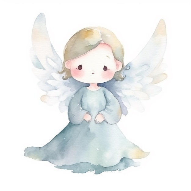 Ilustración acuarela de un angelito