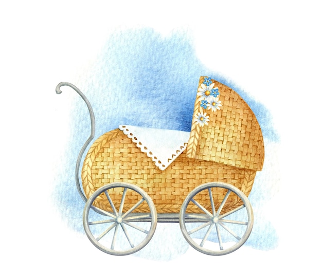 Ilustración acuarela de baby shower