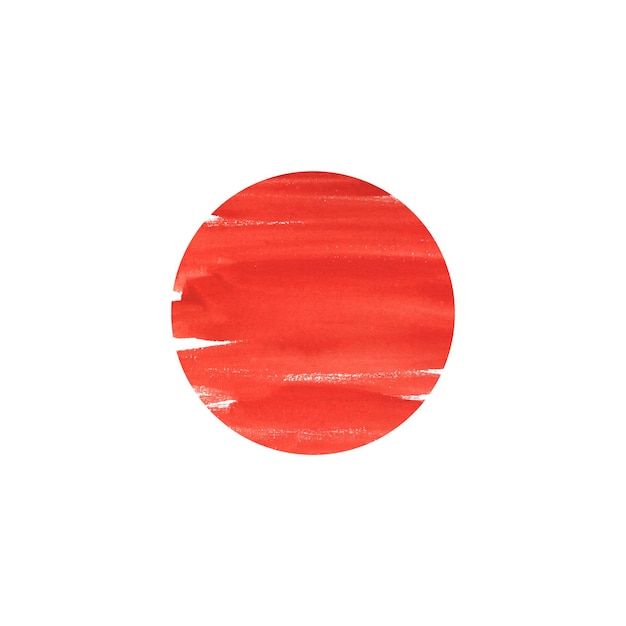 Ilustración acuarela de la bandera japonesa del grunge rojo de estilo asiático