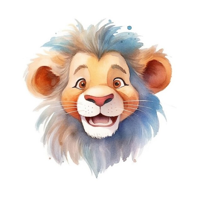 Ilustración acuarela de una cabeza de león. el león es un león. el león es un león. el león es un león. el león es un león. el león es un león.